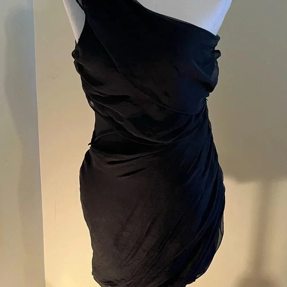 Draped ruched silk dress - Picture 2 of 3
